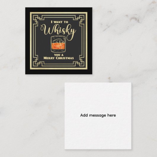 Whisky Christmas Flat Note Card Notitiekaartje (Voorkant / Achterkant)