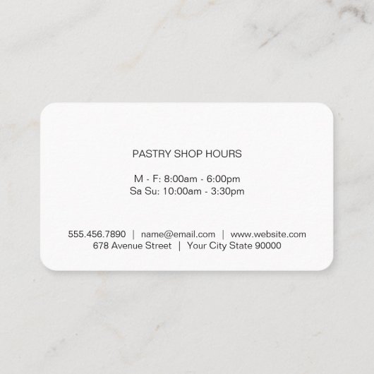 Whisky en gebak Executive Chef Visitekaartje (Achterkant)