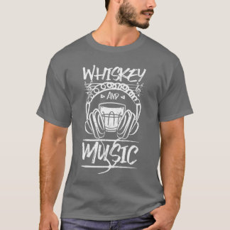 Whisky en muziek vrienden t-shirt