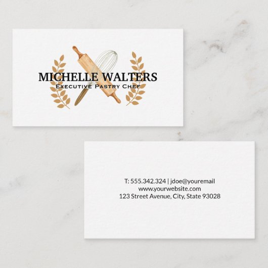 Whisky en Rolling Pin Visitekaartje (Voorkant / Achterkant)