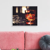 Whisky en sigaar canvas muurprint afdruk (Insitu (Woonkamer))