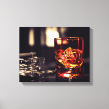 Whisky en sigaar canvas muurprint