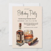 Whisky en sigaren mannelijke verjaardag kaart (Voorkant)