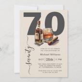 Whisky en sigaren Masculine 70ste verjaardagsfeest Kaart (Voorkant)