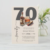 Whisky en sigaren Masculine 70ste verjaardagsfeest Kaart (Staand voorkant)