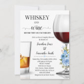 Whisky en wijn voordat ik bruidsdouche blauw doe kaart (Voorkant)