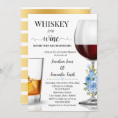 Whisky en wijn voordat ik bruidsdouche blauw doe kaart (Voorkant / Achterkant)