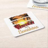 Whisky en zon, zomerzonsondergang kartonnen onderzetters (Schuin)