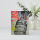 Whisky Fles Bloemige Bottled in Bond Collage Briefkaart (Staand voorkant)