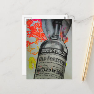 Whisky Fles Bloemige Bottled in Bond Collage Briefkaart