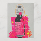 Whisky Fles Mixed Media Collage AI Kunst Briefkaart (Voorkant)