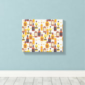 Whisky-flessen met bril canvas afdruk (Insitu (Houten vloer))