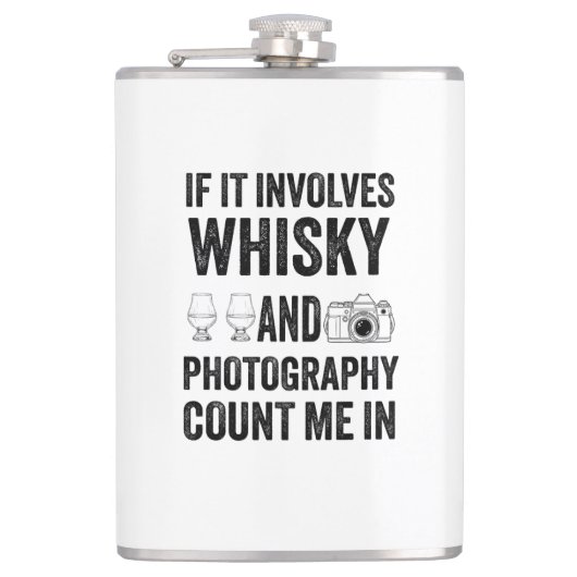 Whisky & Fotografie - Grappig Hobby Design Heupfles (Voorkant)