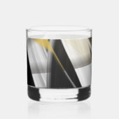 Whisky Glas Abstracte Kunst Zwart Wit Goud (Voorkant)