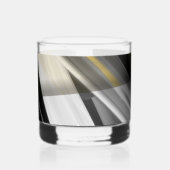 Whisky Glas Abstracte Kunst Zwart Wit Goud (Links)