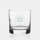 Whisky glas met het Simon's Rock zegel in groen (Voorkant)