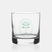 Whisky glas met het Simon's Rock zegel in groen (Achterkant)