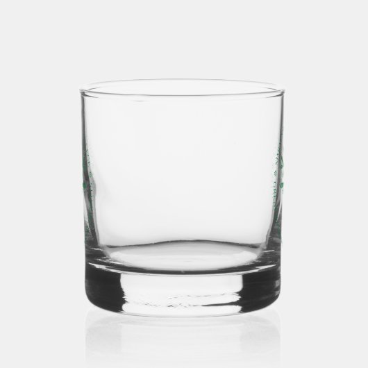 Whisky glas met het Simon's Rock zegel in groen (Links)
