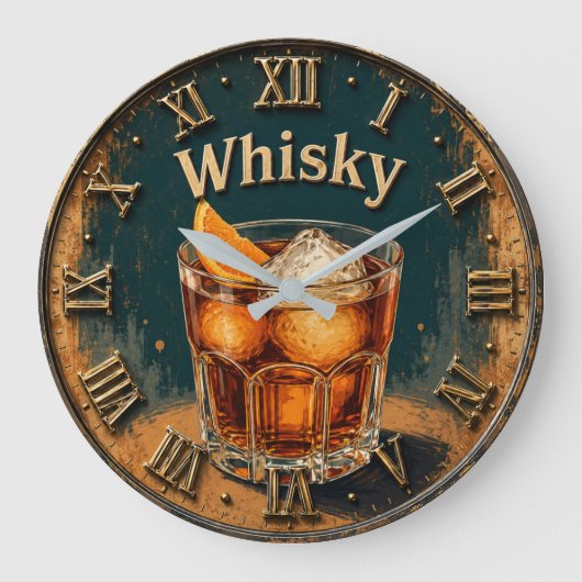Whisky Glass Bar Decor Grote Klok (Voorkant)