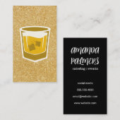 Whisky Glass | Glitter-Visitekaartje voor goud Visitekaartje (Voorkant / Achterkant)