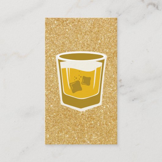 Whisky Glass | Glitter-Visitekaartje voor goud Visitekaartje (Voorkant)