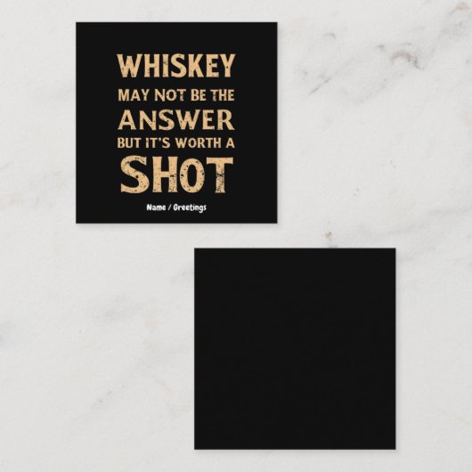 Whisky is misschien niet het antwoord, maar het is vierkante visitekaartje (Voorkant / Achterkant)