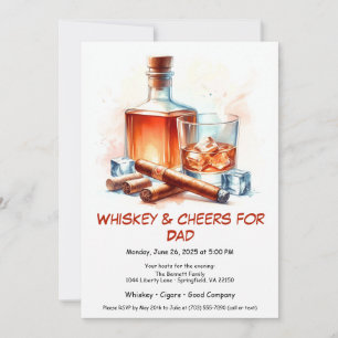 Whisky & sigaren – Bewerkbare Vaderdag Kaart