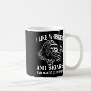 Whisky, sigaren en Monkey Humor Retro St Koffiemok