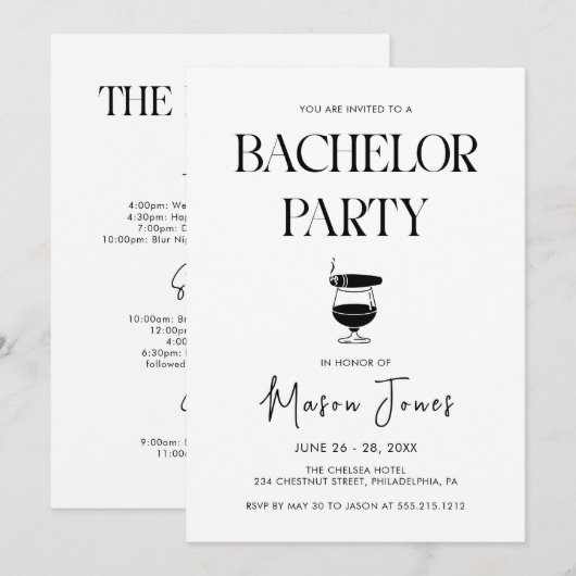 Whisky Sigaren Jongensavond Kaart (Voorkant / Achterkant)