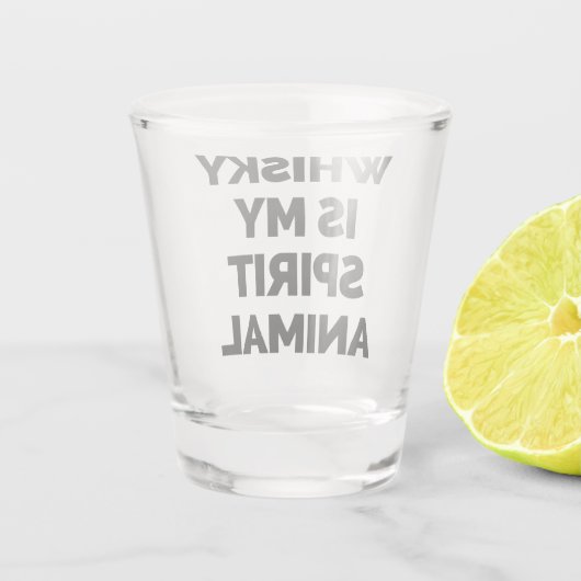 Whisky Spirit Animal Funny Quote Shot Glas (Achterkant)