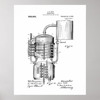Whisky still patent poster