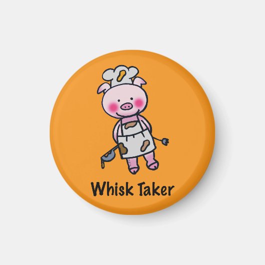 Whisky Taker Pig - Grappig Chef Design Magneet (Voorkant)