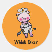 Whisky Taker Pig - Grappig Chef Design Ronde Sticker (Voorkant)