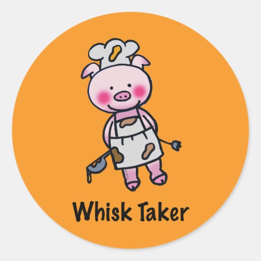 Whisky Taker Pig - Grappig Chef Design Ronde Sticker (Voorkant)