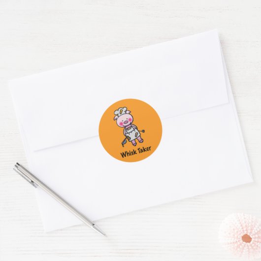 Whisky Taker Pig - Grappig Chef Design Ronde Sticker (Envelop)