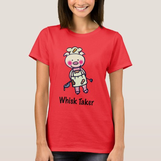Whisky Taker Pig - Grappig Chef Design T-shirt (Voorkant)