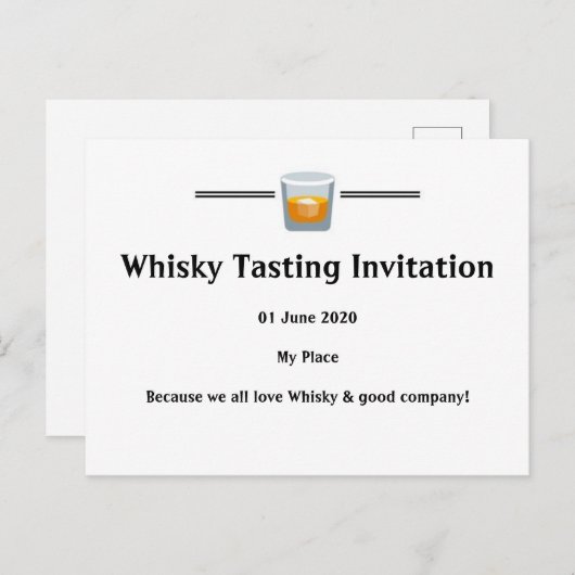 Whisky Tasting Invitation Uitnodiging Briefkaart (Voorkant / Achterkant)