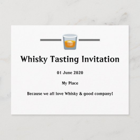 Whisky Tasting Invitation Uitnodiging Briefkaart (Voorkant)