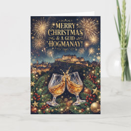 Whisky Toast Hogmanay Schotse Kerstkaart Kaart