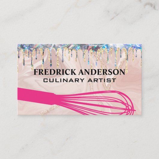 Whisky Tool | Gold Glitter Shimmer Drip Visitekaartje (Voorkant)