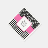 Whisky zwart-wit patronen met roze servet (Hoek)