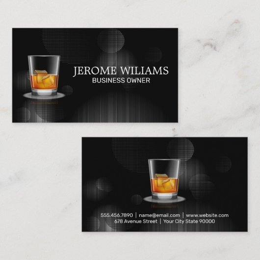 whiskyglas | Evenementenplanning Visitekaartje (Voorkant / Achterkant)