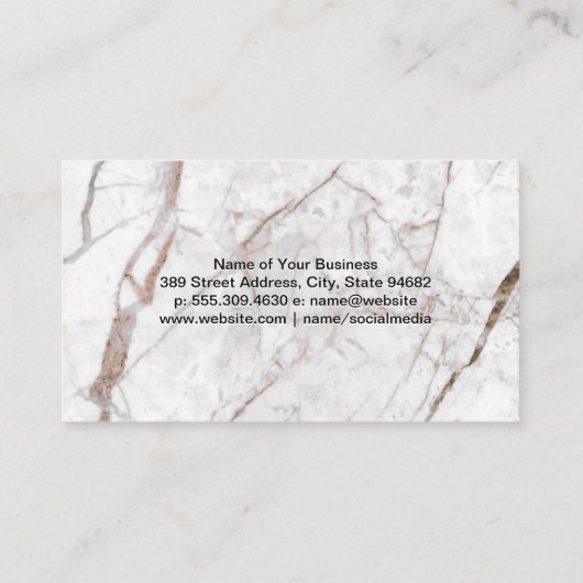 whiskyglas | Wit Marmer Visitekaartje (Achterkant)