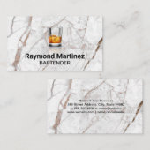 whiskyglas | Wit Marmer Visitekaartje (Voorkant / Achterkant)