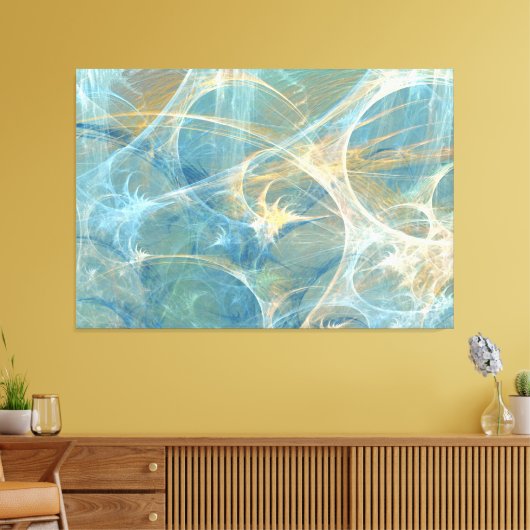 Whisper 3D Abstract fractal Canvas Afdruk (Insitu (Woonkamer))