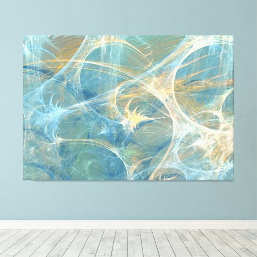 Whisper 3D Abstract fractal Canvas Afdruk (Insitu (Houten vloer))