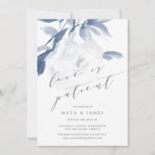 Whisper Blue Love Is Patient Huwelijksuitstel Aankondiging (Voorkant)