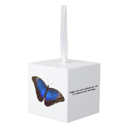 Whisper Blue Morpho Butterfly Ornament
