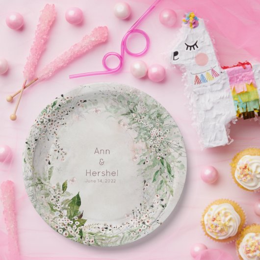 Whisper & Blush Bruiloft 9 Inch Diner Bord (Feest)