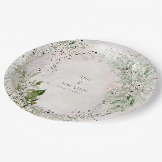 Whisper & Blush Bruiloft 9 Inch Diner Bord (Gekanteld)